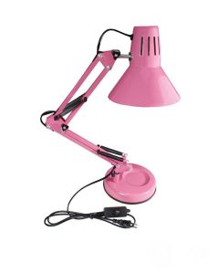 Lampada da scrivania braccio snodabile luce da tavolo base e morsetto incluso-Lampada rosa