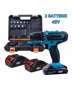 Trapano Avvitatore a Percussione 48V con Doppia Batteria e Valigetta Accessoriata