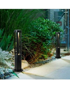 Lampioncino da Giardino 12W LED per Esterni, Moderno, Nero 