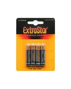 4 Batterie Pile Extrastar Mini Stilo Aaa R03/4b 1,5v Lunga Durata