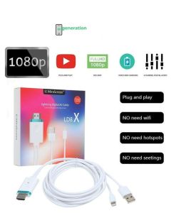 Cavo mhl usb hdmi hdtv lightning ld8x per iphone smartphone ipad