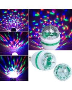 Lampada Lampadina Led Rgb Rotante Effetto Luci Multicolor E27 Discoteca Natale