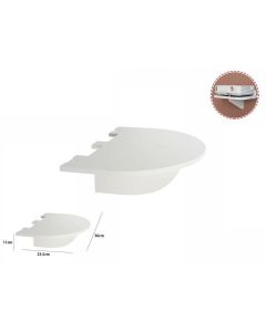 Mensola a mezzaluna In Legno Bianco  36x23.5x11cm- per  Arredo Casa e Cameretta 70202 dfh