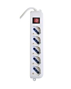 Multipresa Ciabatta Elettrica 5 Prese Universali 16a 250v/2500w Con Interruttore