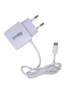 Extrastar alimentatore caricabatterie 2in1 cavo integrato USB-C 10W+porta USB