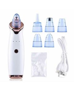 Peeling Aspiratore Punti Neri 4 Testine Luce Blu Brufoli Viso Pulizia Facciale