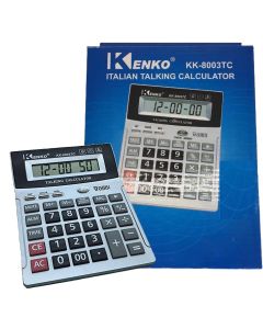Calcolatrice Parlante Kenko Sveglia Time Orologio 8 Cifre Moc Kk-8003Tc