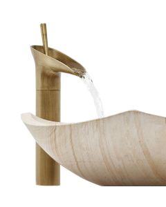 Rubinetto Miscelatore Vintage Bagno Canna Alta Becco Cascata Ottone T2020
