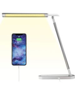 Lampada da scrivania a led 10w 500lm lampada da ufficio con controllo touch con 3 modalità di illuminazione e 3 livelli di luminosità porta di ricarica usb