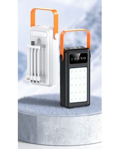 Power bank 60000mah con luci da campeggio esterne caricabatterie esterno per smartphone cavi integrati