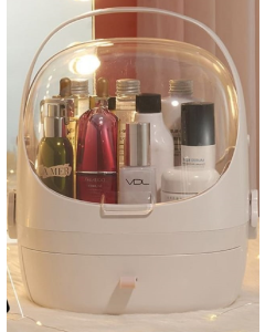 Organizer per il trucco portaoggetti per cosmetici per trucco a doppia apertura con organizer per cassetti staccabile