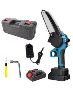 Mini motosega doppia batteria motosega elettrica con lama da 6" con tendicatena e serbatoio olio