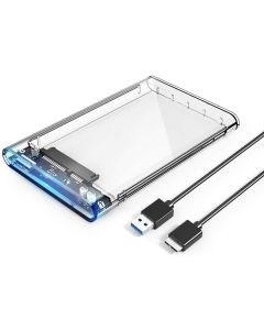 HDD / SSD Case Esterno Trasparente per Hard Disk 2.5 Pollici SATA USB 3.0 HDD