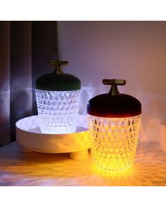Luce notturna con diamanti in cristallo lampada da comodino per camera da letto portatile creativa 