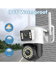 Telecamera IP WiFi da Esterno 4MP Doppio Obiettivo con Visione Notturna a Colori Monitoraggio Remoto tramite App