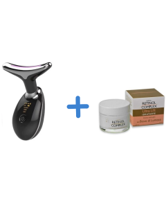 Set Dispositivo massaggiatore di bellezza antietà per collo viso ricaricabile + Crema viso alla bava di lumaca Retinol Complex idratante rigenerante anti rughe 