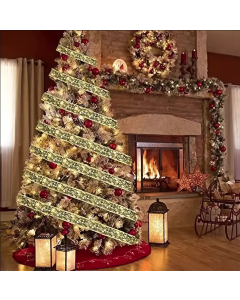 Nastro di Natale Luminoso con Luci LED - Decorazione Natalizia ORO 5 metri