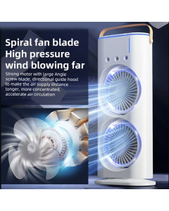 Piccolo ventilatore raffreddatore d'aria domestico usb ricaricabile 3000mah ventilatore portatile condizionatore d'aria doppia testa