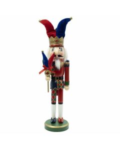 Schiaccianoci Natalizio in Legno con Cappello Jolly H.50 cm