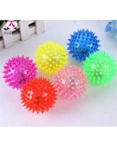 Palla riccio lampeggiante in gomma gioco per cani da 7.5 cm