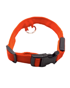 Collare Regolabile per animali domestici Con LED ricaricabili con USB Arancione