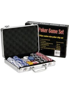 Set Kit 200 Poker Fiches Chips Valigetta Carte Gioco Tavolo Texas Holdem Dealer