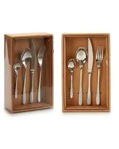 Set posate 16 pezzi in acciaio con coltello forchetta cucchiaio e cucchiaino da te 
