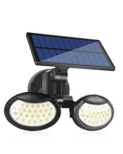 Faretto 56 led da esterno con pannello solare sensore di movimento crepuscolare