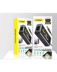Adattatore di corrente 12v/6A per supportare notebook monitor tv 