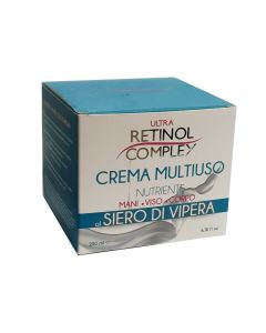 Set 2pz retinol complex crema multiuso nutriente siero di vipera corpo mani viso 200ml