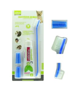 Kit Set Completo Dentifricio Spazzolini Pulizia Denti Cane Pet