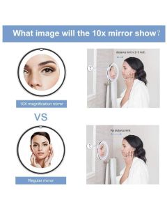 Specchio Make Up Con Luce Led E Lenti D'ingrandimento 5X Specchio Da Viaggio