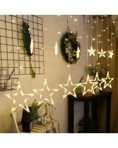 catena per decorazioni natalizie con 12 stelle bianco caldo