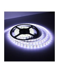 Striscia led 5050 flessibile 5m adesiva e alimentatore luce bianco freddo ip65