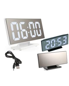 Orologio sveglia termometro digitale da tavolo display specchio lcd