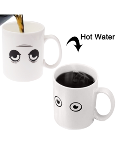 Tazza in ceramica termica, cambia espressione( triste ,sorriso) 