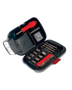 26 set di utensili per casa torcia LED, set di cacciaviti, misura di nastro, set di prese, punte per cacciavite per emergenze, riparazioni domestiche e progetti fai da te