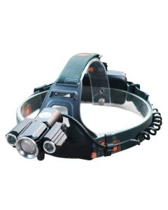 Lampada frontale 3 led pile ricaricabile auto torcia da testa sport pesca