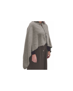 Poncho in Coral Fleece 4 bottoni morbido e avvolgente 85 x 140 cm Grigio