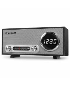 Radio Sveglia FM Cassa Altoparlante Speaker Bluetooth USB Victrola con Orologio