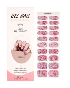﻿20 Strisce di Adesivi per Smalto in Gel Semipolimerizzato mix fucsia