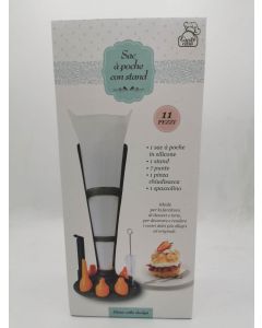 Sac A Poche Silicone C/7 Punte + Accessori pasticceria crema per torte