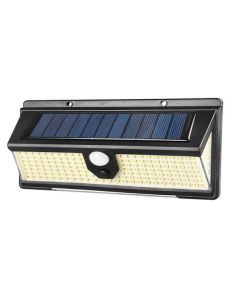 Faretto 190 led da esterno con pannello solare sensore di movimento crepuscolare