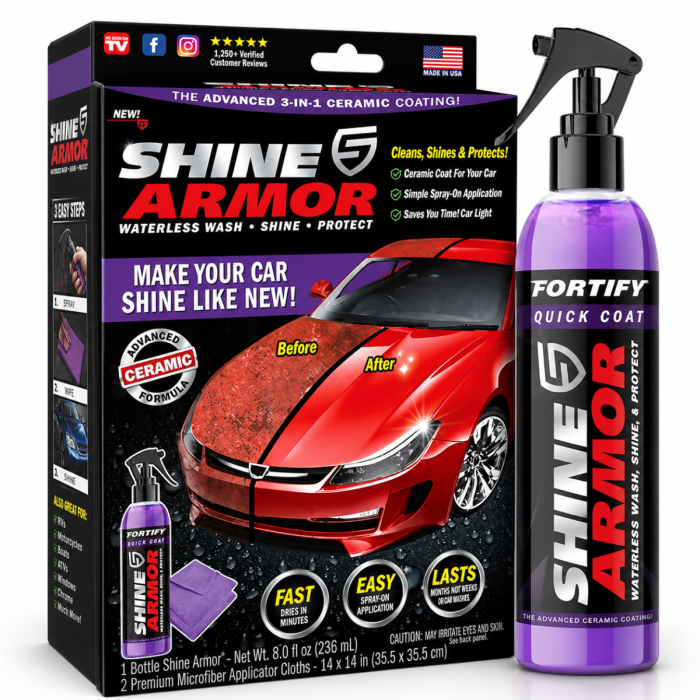 Fortify Quick Coat Shine Armor – Spray Auto Senza Acqua | Lava, Lucida e Protegge in un Solo Passaggio