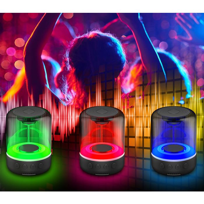 Altoparlante Bluetooth wireless portatile con luci colorate