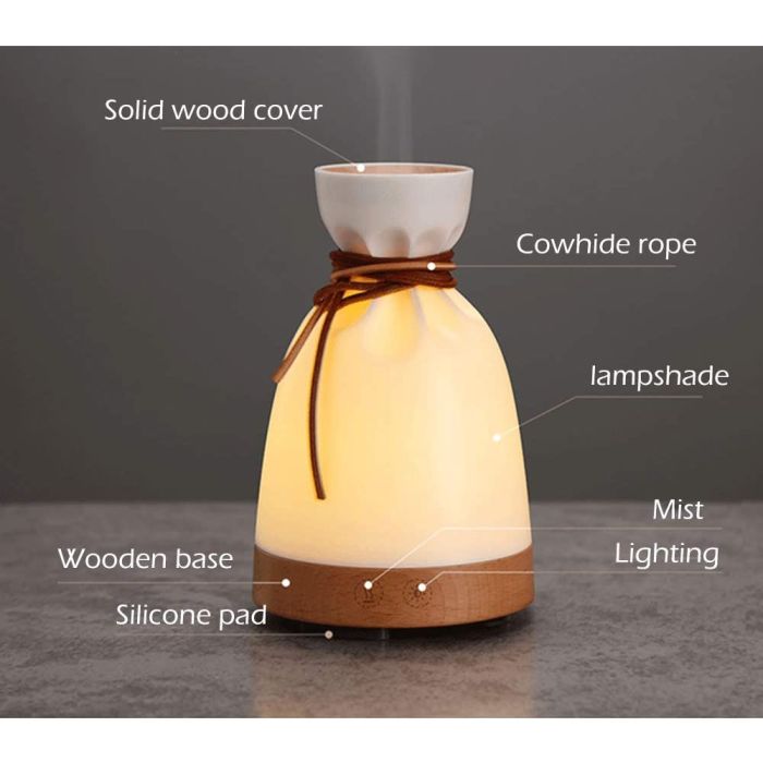 LAMPADA DIFFUSORE UMIDIFICATORE AROMI AROMATERAPIA CROMOTERAPIA LED OLIO GRATIS - Foto 3