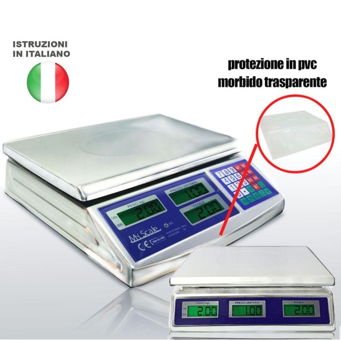 Bilancia Elettronica Digitale Professionale - Max 40 Kg, Piatto Acciaio Inox, Precisione 2g, Con Memorie Prezzi - Foto 8