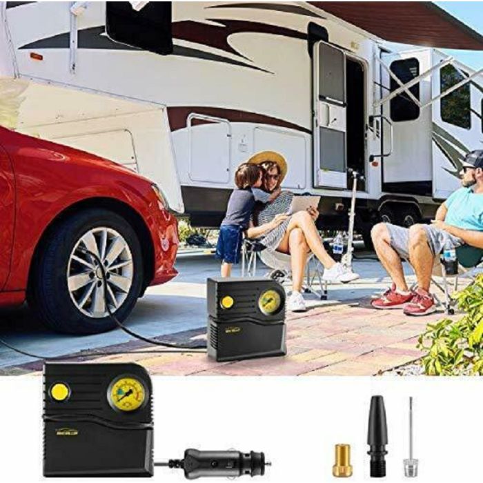 BMDHA Compressore Portatile Gonfiatore Auto 12V Elettrico Ad Alta Pressione Pneumatici Pompa Aria Nero Auto Moto Bicicletta Palla 130w