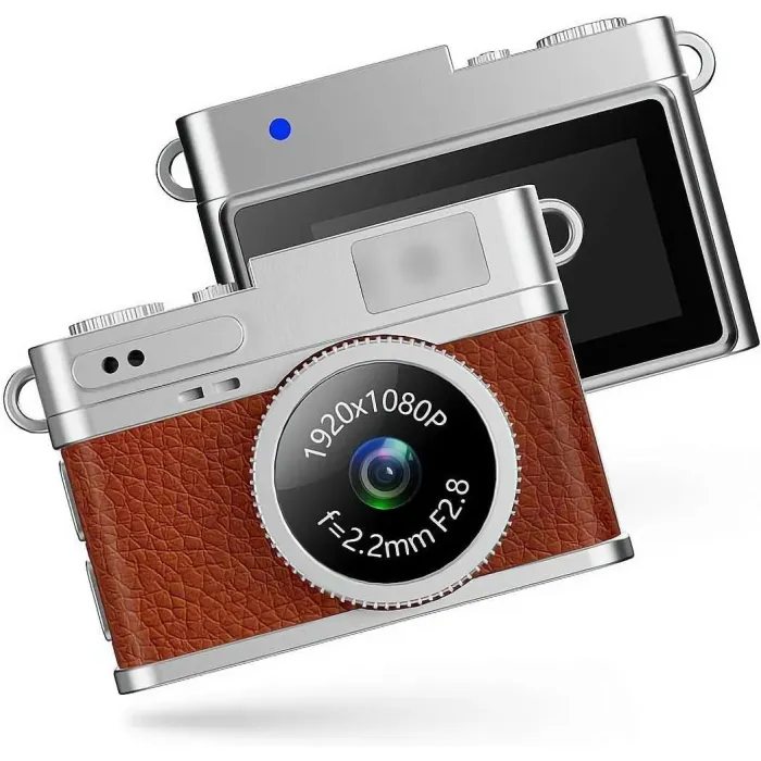 Mini Fotocamera Portachiavi HD 1080P – Nano Camera Retrò con Schermo IPS 0,96", Batteria Ricaricabile e Supporto TF fino a 128GB