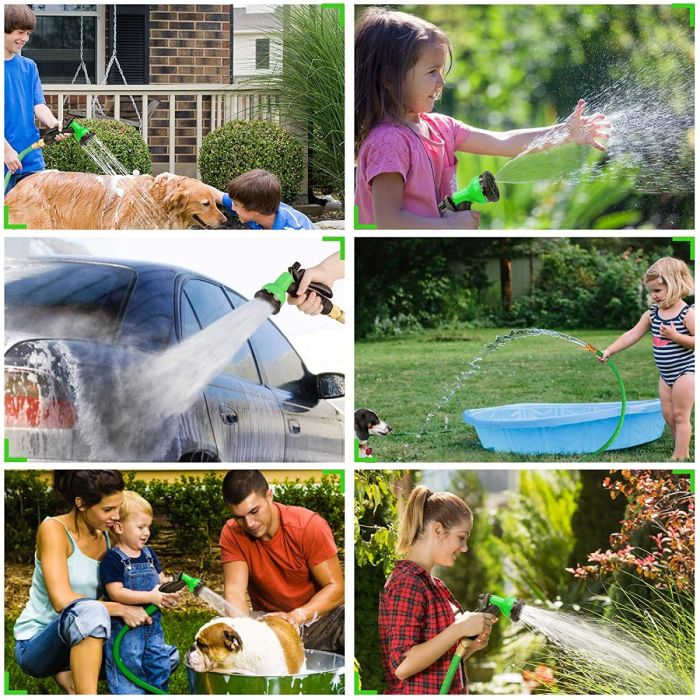GRANDMA SHARK 30 Metri Tubo da Giardino con Pistola a spruzzo d'Acqua 7 modalità Tubo Flessibile GRANDMA SHARK 30 Metri Tubo da Giardino con Pistola a spruzzo d'Acqua 7 modalità Tubo Flessibile